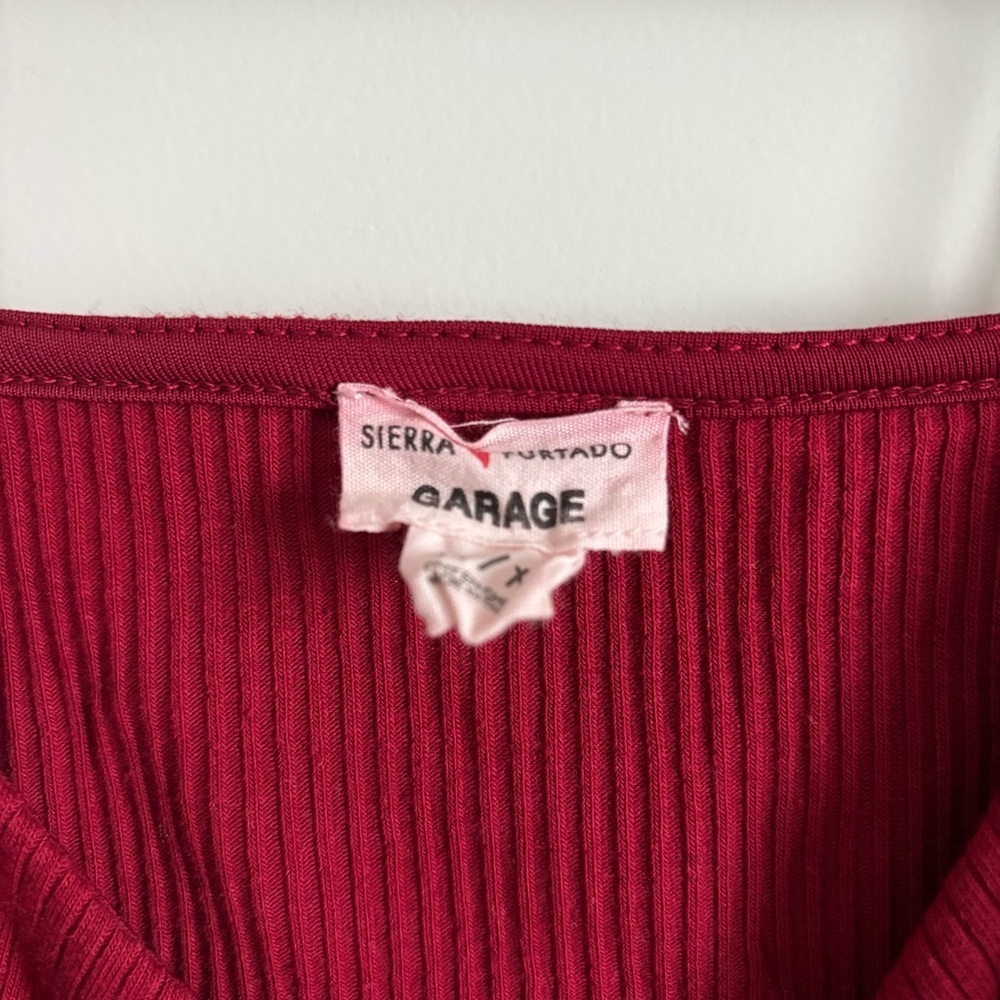 3/$25 Garage Red Women's cropped tank top - Picture 4 of 4